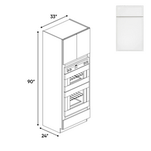 Load image into Gallery viewer, RTA - Slim Shaker Oatmeal - Double Oven Cabinets - 33&quot;W x 90&quot;H x 24&quot;D