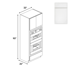 RTA - Slim Shaker Oatmeal - Double Oven Cabinets - 33"W x 90"H x 24"D
