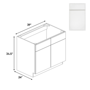 RTA - Slim Shaker Oatmeal - Sink Base Cabinets - 39"W x 34.5"H x 24"D