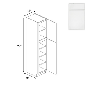 RTA - Slim Shaker Oatmeal - Single Door Pantry Cabinets - 18"W x 90"H x 24"D