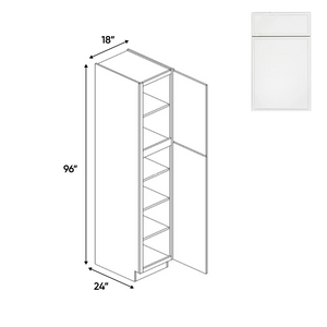 RTA - Slim Shaker Oatmeal - Single Door Pantry Cabinets - 18"W x 96"H x 24"D