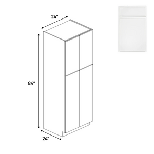 RTA - Slim Shaker Oatmeal - Double Door Pantry Cabinets - 24"W x 84"H x 24"D