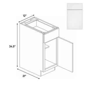RTA - Slim Shaker Oatmeal - Vanity Base Cabinets - 12"W x 34.5"H x 21"D