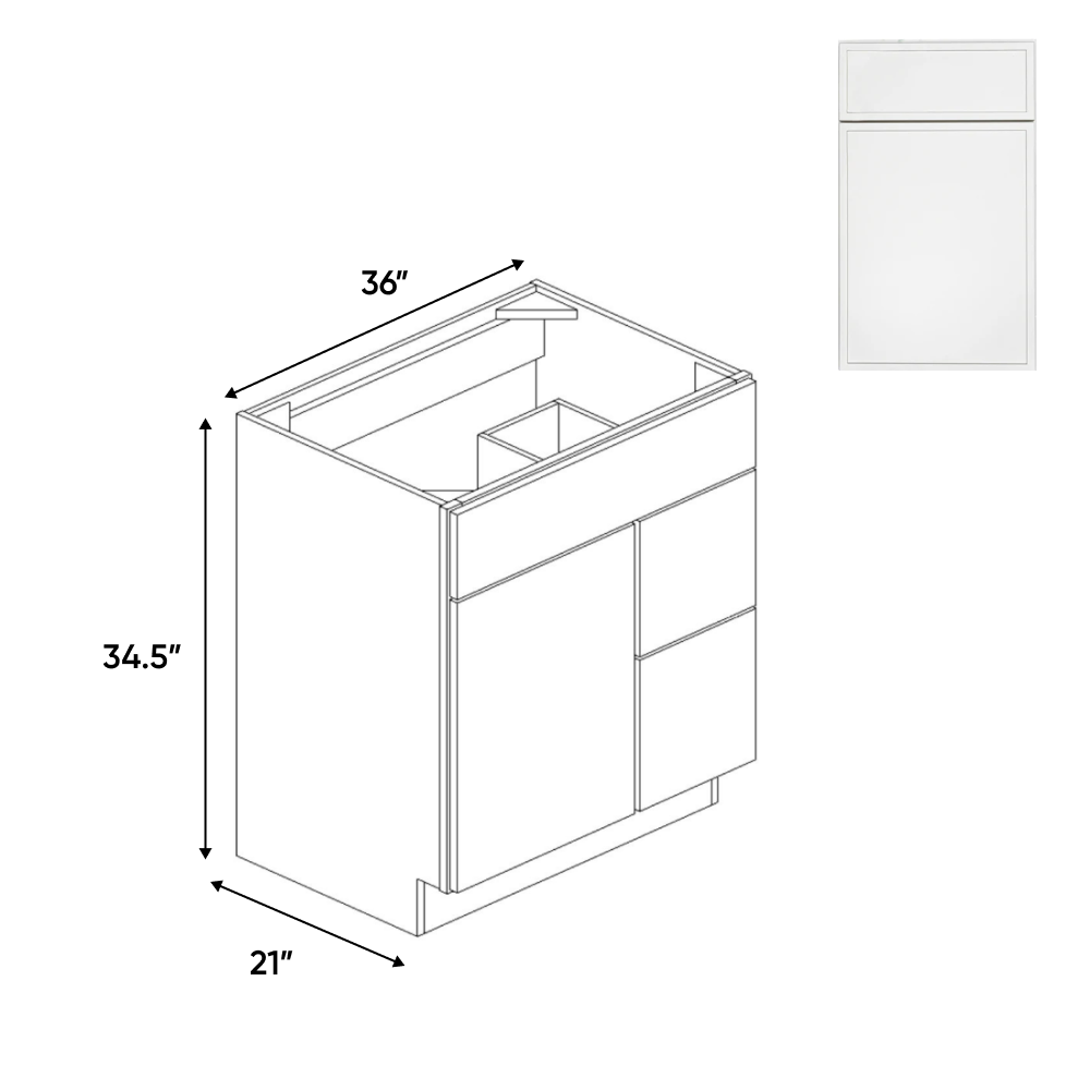 RTA - Slim Shaker Oatmeal - Vanity Sink Drawer Base Cabinets - 36