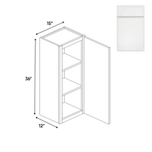 Load image into Gallery viewer, RTA - Slim Shaker Oatmeal - 36&quot;Height Single Door Wall Cabinets - 15&quot;W x 36&quot;H x 12&quot;D