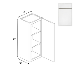 RTA - Slim Shaker Oatmeal - 36"Height Single Door Wall Cabinets - 21"W x 36"H x 12"D