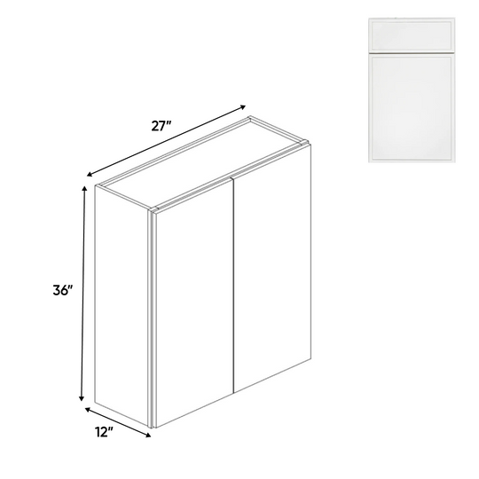 RTA - Slim Shaker Oatmeal - 36"Height Double Door Wall Cabinets - 27"W x 36"H x 12"D