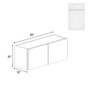 Load image into Gallery viewer, RTA - Slim Shaker Oatmeal - 21&quot;Height Double Door Wall Cabinets - 30&quot;W x 21&quot;H x 12&quot;D