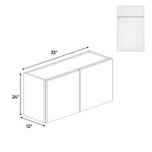 Load image into Gallery viewer, RTA - Slim Shaker Oatmeal - 24&quot;Height Double Door Wall Cabinets - 33&quot;W x 24&quot;H x 12&quot;D