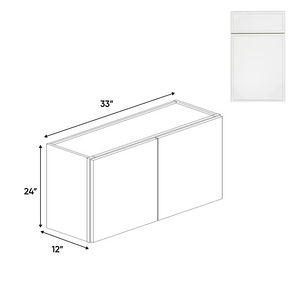 RTA - Slim Shaker Oatmeal - 24"Height Double Door Wall Cabinets - 33"W x 24"H x 12"D