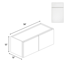 Load image into Gallery viewer, RTA - Slim Shaker Oatmeal - 12&quot;Height Double Door Wall Cabinets - 36&quot;W x 12&quot;H x 12&quot;D