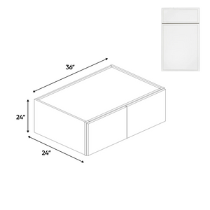 RTA - Slim Shaker Oatmeal - 24"Deep Double Door Wall Cabinets - 36"W x 24"H x 24"D