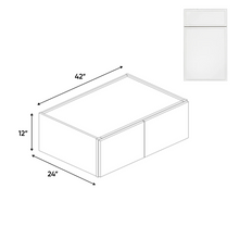 Load image into Gallery viewer, RTA - Slim Shaker Oatmeal - 24&quot;Deep Double Door Wall Cabinets - 42&quot;W x 12&quot;H x 24&quot;D