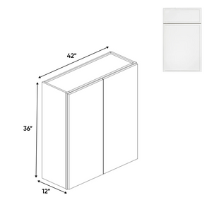 RTA - Slim Shaker Oatmeal - 36"Height Double Door Wall Cabinets - 42"W x 36"H x 12"D
