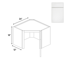 Load image into Gallery viewer, RTA - Slim Shaker Oatmeal - Diagonal Corner Wall Cabinets - 24&quot;W x 18&quot;H x 12&quot;D - SSO-WDC2418G