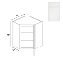 Load image into Gallery viewer, RTA - Slim Shaker Oatmeal - Diagonal Corner Wall Cabinets - 24&quot;W x 18&quot;H x 12&quot;D - SSO-WDC2418
