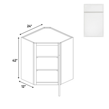 Load image into Gallery viewer, RTA - Slim Shaker Oatmeal - Diagonal Corner Wall Cabinets - 24&quot;W x 42&quot;H x 12&quot;D