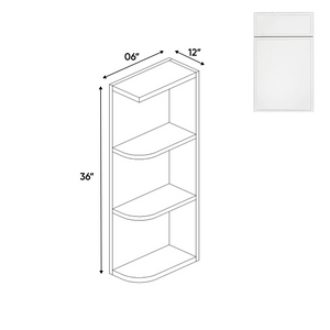 RTA - Slim Shaker Oatmeal - Wall Open Shelf Cabinets - 6"W x 36"H x 12"D