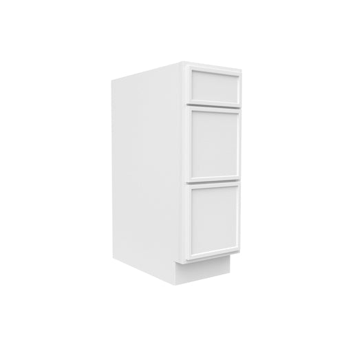 RTA - Slim Shaker Oatmeal - Three Drawer Base Cabinets - 12