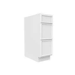 RTA - Slim Shaker Oatmeal - Three Drawer Base Cabinets - 12