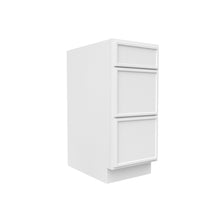 Load image into Gallery viewer, RTA - Slim Shaker Oatmeal - Three Drawer Base Cabinets - 15&quot;W x 34.5&quot;H x 24&quot;D