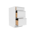 Load image into Gallery viewer, RTA - Slim Shaker Oatmeal - Three Drawer Base Cabinets - 18&quot;W x 34.5&quot;H x 24&quot;D