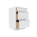 Load image into Gallery viewer, RTA - Slim Shaker Oatmeal - Three Drawer Base Cabinets - 21&quot;W x 34.5&quot;H x 24&quot;D