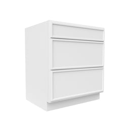 RTA - Slim Shaker Oatmeal - Three Drawer Base Cabinets - 30
