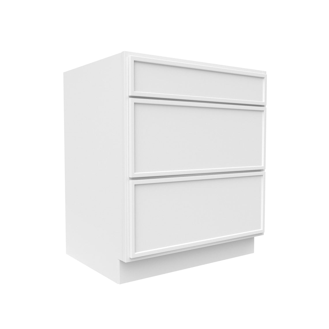 RTA - Slim Shaker Oatmeal - Three Drawer Base Cabinets - 30