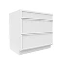 Load image into Gallery viewer, RTA - Slim Shaker Oatmeal - Three Drawer Base Cabinets - 36&quot;W x 34.5&quot;H x 24&quot;D