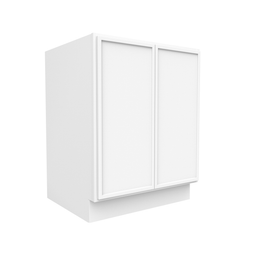 RTA - Slim Shaker Oatmeal - Full Height Double Door Base Cabinets - 27