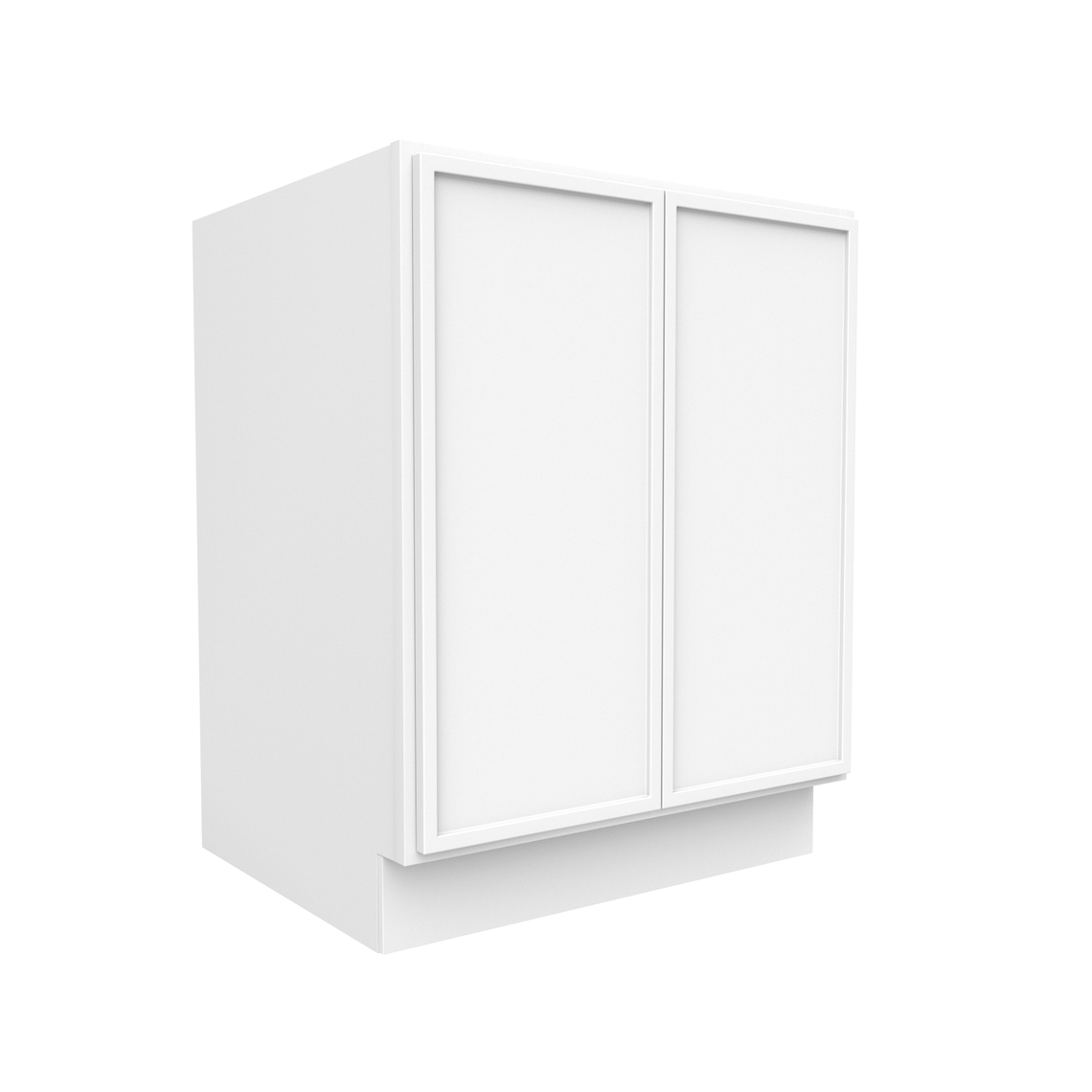 RTA - Slim Shaker Oatmeal - Full Height Double Door Base Cabinets - 27