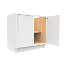 Load image into Gallery viewer, RTA - Slim Shaker Oatmeal - Full Height Double Door Base Cabinets - 36&quot;W x 34.5&quot;H x 24&quot;D