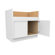Load image into Gallery viewer, RTA - Slim Shaker Oatmeal - Farm Sink Base Cabinets - 36&quot;W x 34.5&quot;H x 24&quot;D