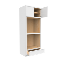Load image into Gallery viewer, RTA - Slim Shaker Oatmeal - Double Oven Cabinets - 33&quot;W x 84&quot;H x 24&quot;D