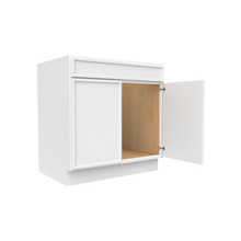 Load image into Gallery viewer, RTA - Slim Shaker Oatmeal - Sink Base Cabinets - 33&quot;W x 34.5&quot;H x 24&quot;D