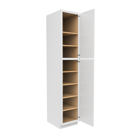 RTA - Slim Shaker Oatmeal - Single Door Pantry Cabinets - 18"W x 90"H x 24"D