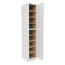 Load image into Gallery viewer, RTA - Slim Shaker Oatmeal - Single Door Pantry Cabinets - 18&quot;W x 96&quot;H x 24&quot;D