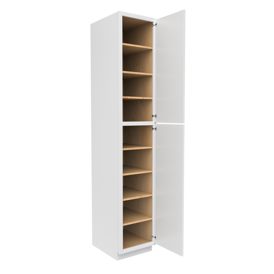 RTA - Slim Shaker Oatmeal - Single Door Pantry Cabinets - 18"W x 96"H x 24"D