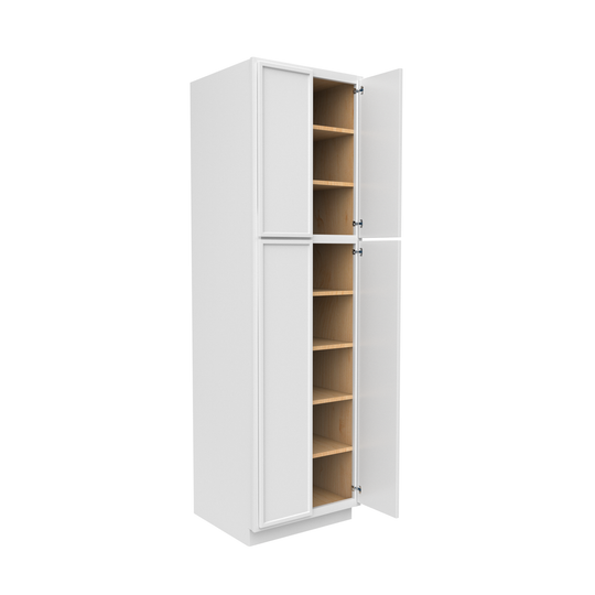 RTA - Slim Shaker Oatmeal - Double Door Pantry Cabinets - 24"W x 84"H x 24"D