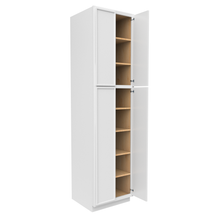 Load image into Gallery viewer, RTA - Slim Shaker Oatmeal - Double Door Pantry Cabinets - 24&quot;W x 96&quot;H x 24&quot;D