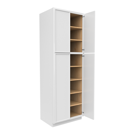 RTA - Slim Shaker Oatmeal - Double Door Pantry Cabinets - 30"W x 90"H x 24"D