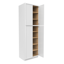 Load image into Gallery viewer, RTA - Slim Shaker Oatmeal - Double Door Pantry Cabinets - 30&quot;W x 96&quot;H x 24&quot;D