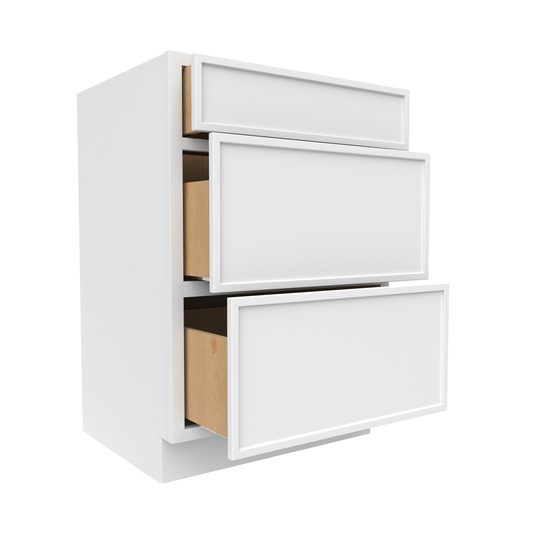 RTA - Slim Shaker Oatmeal - Vanity Drawer Base Cabinets - 24"W x 34.5"H x 21"D