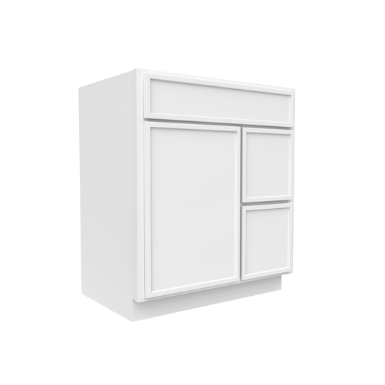 RTA - Slim Shaker Oatmeal - Vanity Sink Drawer Base Cabinets - 30"W x 34.5"H x 21"D - SSO-VSD30L