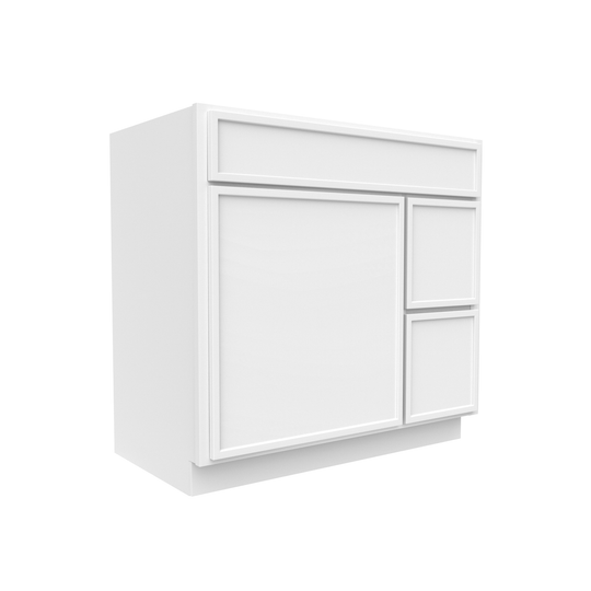 RTA - Slim Shaker Oatmeal - Vanity Sink Drawer Base Cabinets - 36"W x 34.5"H x 21"D - SSO-VSD36L