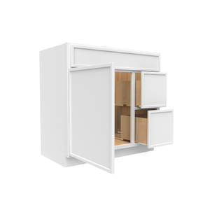 RTA - Slim Shaker Oatmeal - Vanity Sink Drawer Base Cabinets - 36"W x 34.5"H x 21"D - SSO-VSD36L