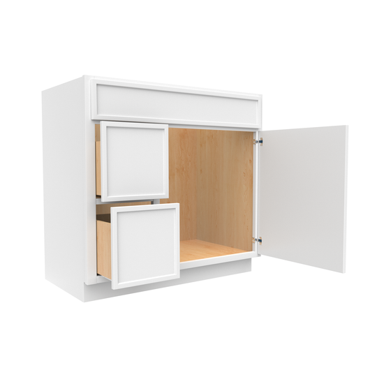 RTA - Slim Shaker Oatmeal - Vanity Sink Drawer Base Cabinets - 36"W x 34.5"H x 21"D - SSO-VSD36R