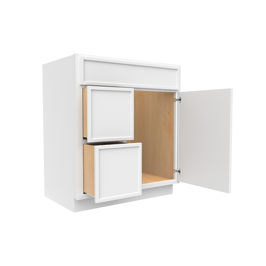 RTA - Slim Shaker Oatmeal - Vanity Sink Drawer Base Cabinets - 30"W x 34.5"H x 21"D - SSO-VSDC30L