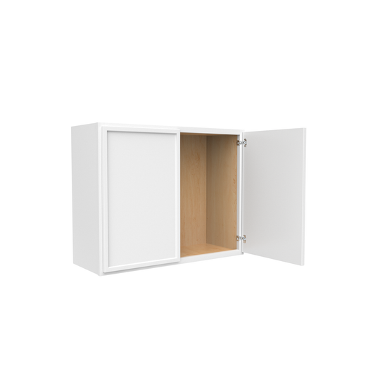 RTA - Slim Shaker Oatmeal - 24"Height Double Door Wall Cabinets - 30"W x 24"H x 12"D